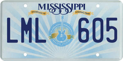 MS license plate LML605