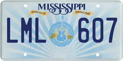 MS license plate LML607
