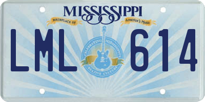 MS license plate LML614