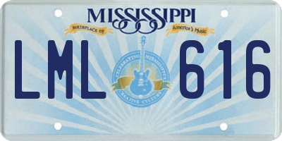 MS license plate LML616