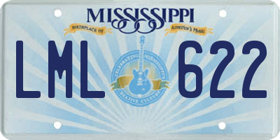 MS license plate LML622