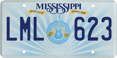 MS license plate LML623