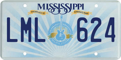 MS license plate LML624