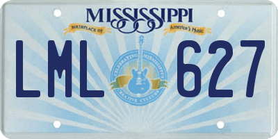 MS license plate LML627