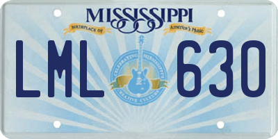MS license plate LML630