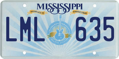 MS license plate LML635