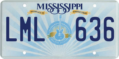 MS license plate LML636