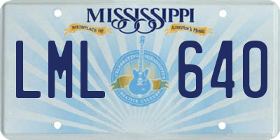 MS license plate LML640