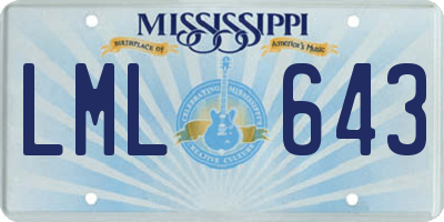 MS license plate LML643