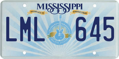 MS license plate LML645