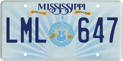 MS license plate LML647