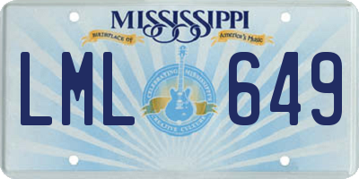 MS license plate LML649