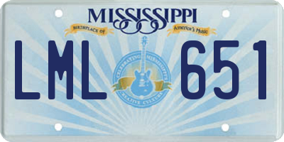 MS license plate LML651