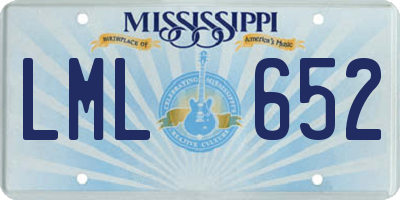 MS license plate LML652