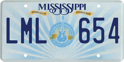 MS license plate LML654