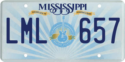 MS license plate LML657