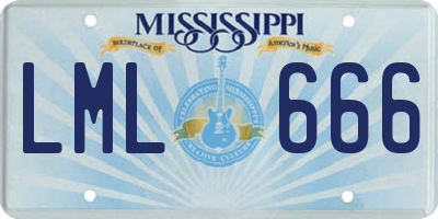 MS license plate LML666