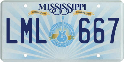 MS license plate LML667
