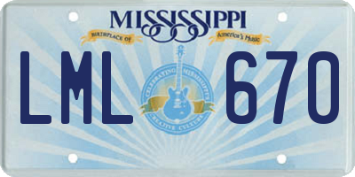MS license plate LML670