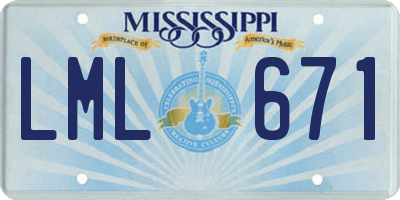 MS license plate LML671