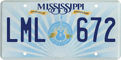 MS license plate LML672