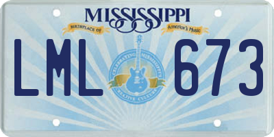 MS license plate LML673