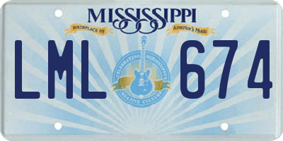 MS license plate LML674