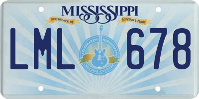 MS license plate LML678