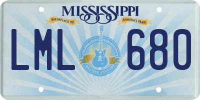 MS license plate LML680