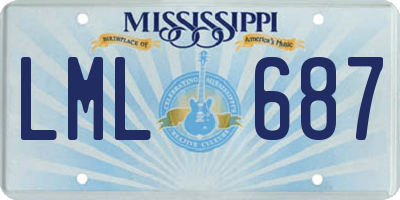 MS license plate LML687