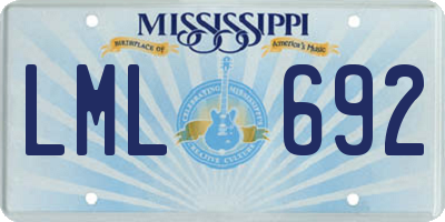 MS license plate LML692