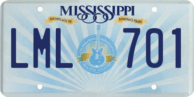 MS license plate LML701