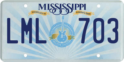 MS license plate LML703