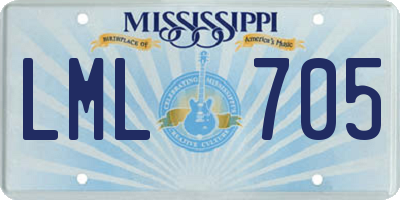 MS license plate LML705