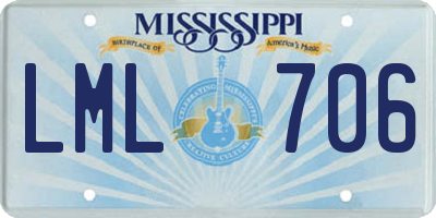 MS license plate LML706
