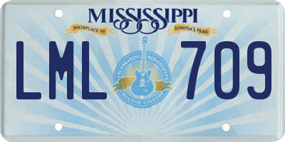 MS license plate LML709