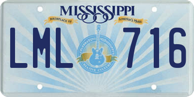 MS license plate LML716