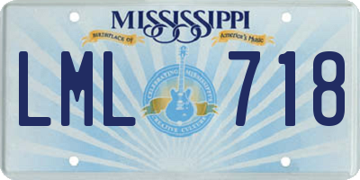 MS license plate LML718