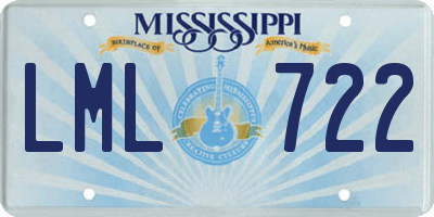 MS license plate LML722