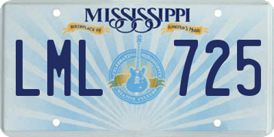MS license plate LML725