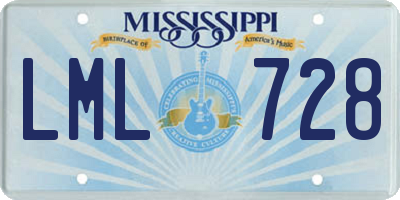 MS license plate LML728