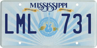 MS license plate LML731