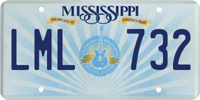 MS license plate LML732