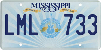 MS license plate LML733