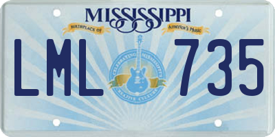 MS license plate LML735