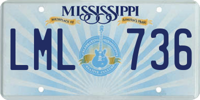 MS license plate LML736