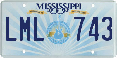 MS license plate LML743