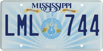 MS license plate LML744