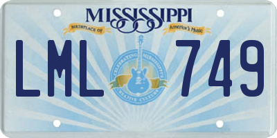 MS license plate LML749