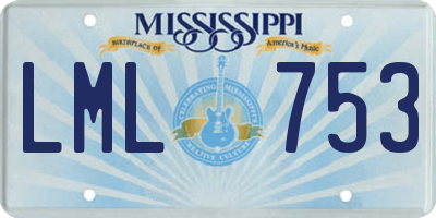 MS license plate LML753